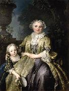 Louis Tocque and Her Daughter oil